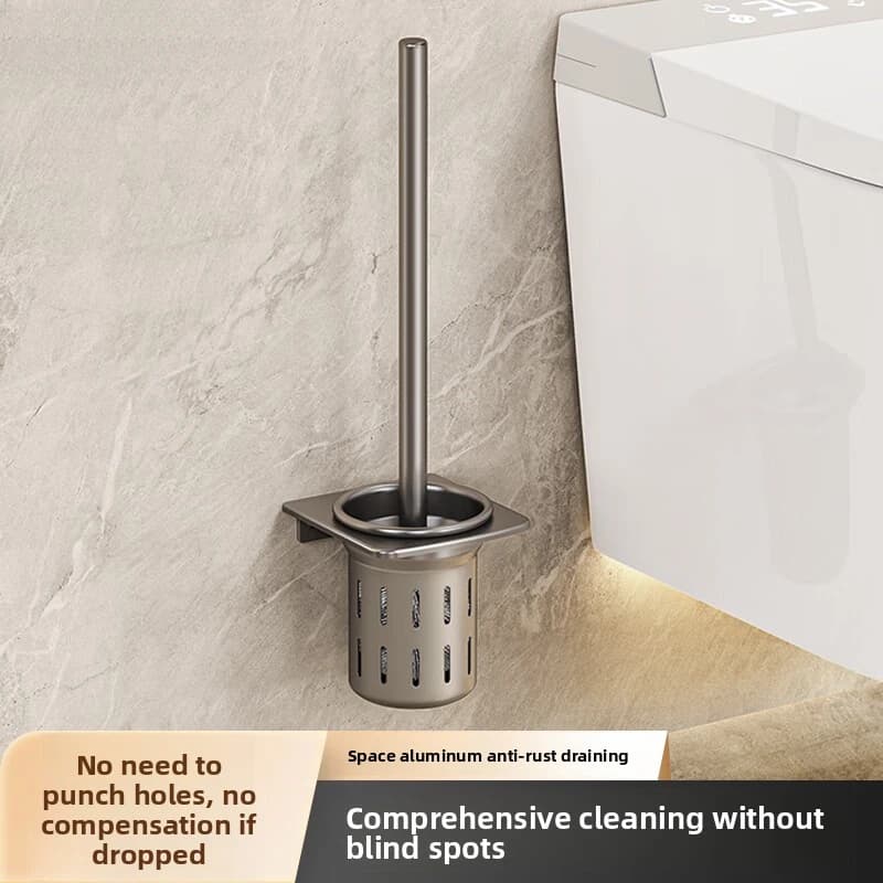 Set scopino per WC senza punzonatura, spazzola per pulizia portas scopino per WC spazzolato in alluminio spazzolato per bagno