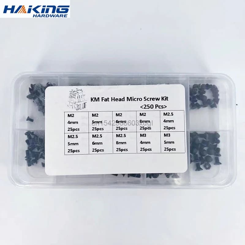 250Pcs/500Pcs M2 M2.5 M3 KM Screw Flat Head Phillips Screws Laptop Notebook Screws Set Kit for computer small screw
