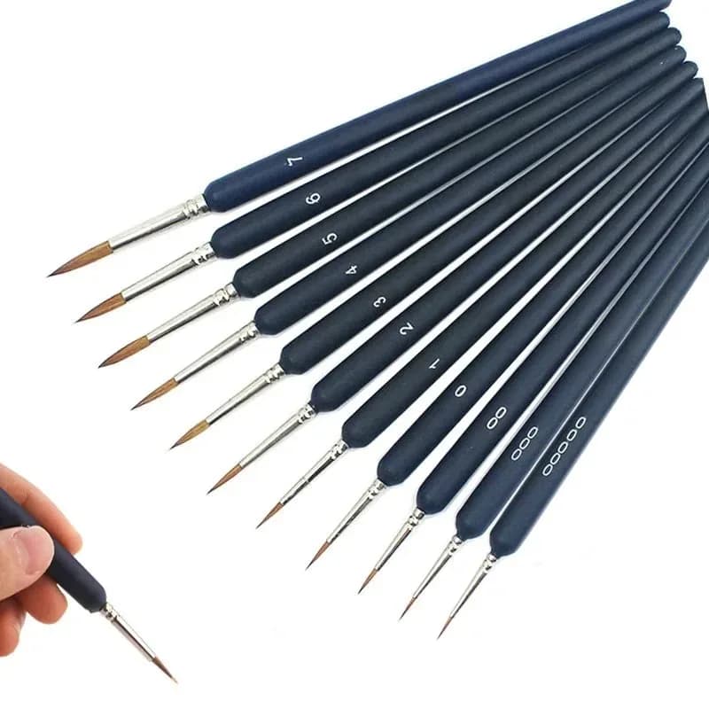 Miniature Paint Brushes, 11PC Model Brushes Micro Detail Paint Brush Set, Fine Detailing for Acrylics, Oils, Watercolors