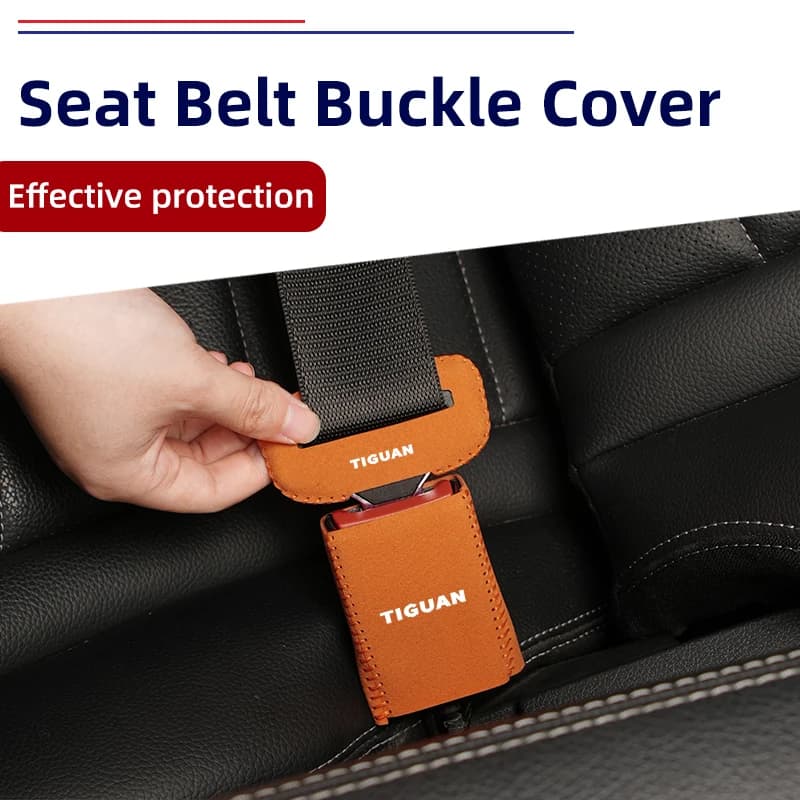 2Sets Car Seat Belt Buckle Cover Universal Fur Protector Auto Accessories For VW Golf Jetta Passat mk4 mk5 mk6 CC Golf 5 7