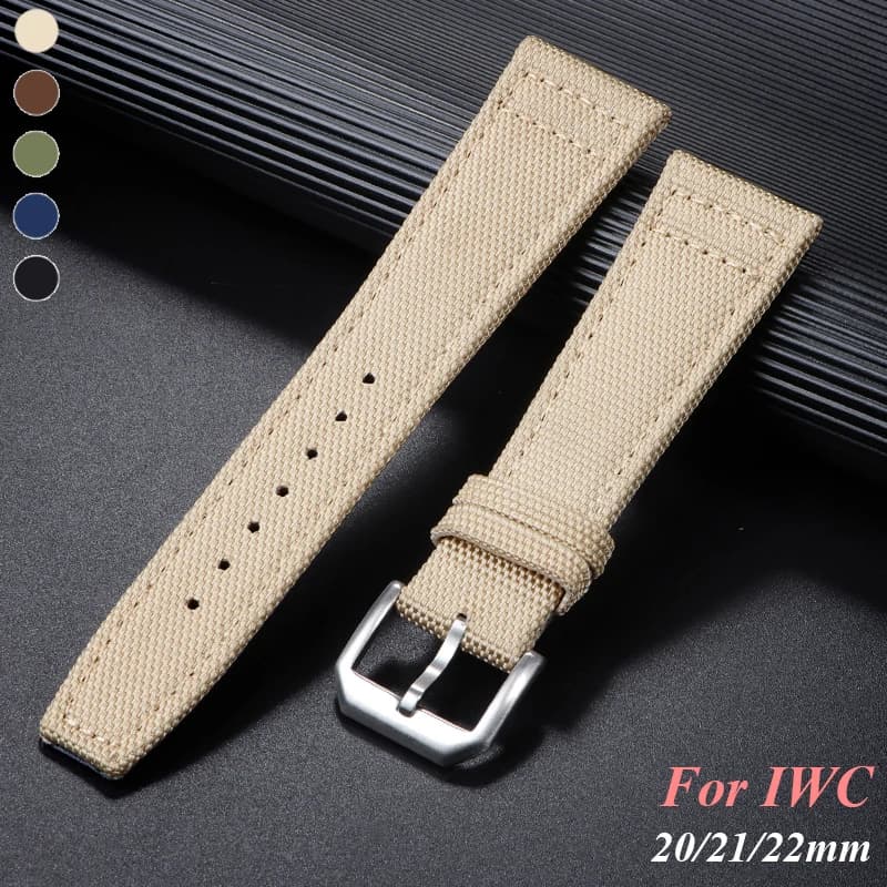Nylon Canvas Watch Strap For IWC Pilot 20mm 21mm 22mm Sport Watch Strap Waterproof Wrist Strap Women's Leather Wristband For Men