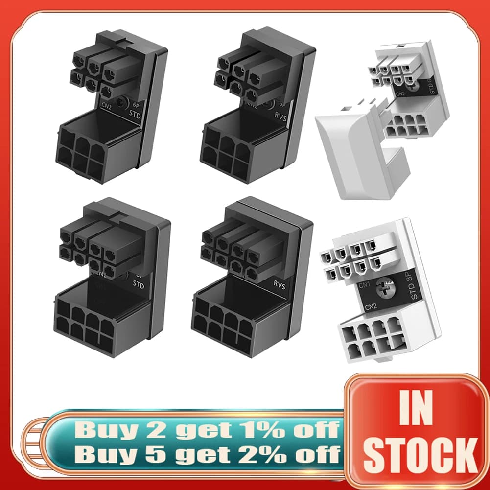 ATX 8 pin femmina 180 gradi angolato a 8 Pin adattatore di alimentazione maschio per desktop scheda Video grafica connettore servosterzo GPU