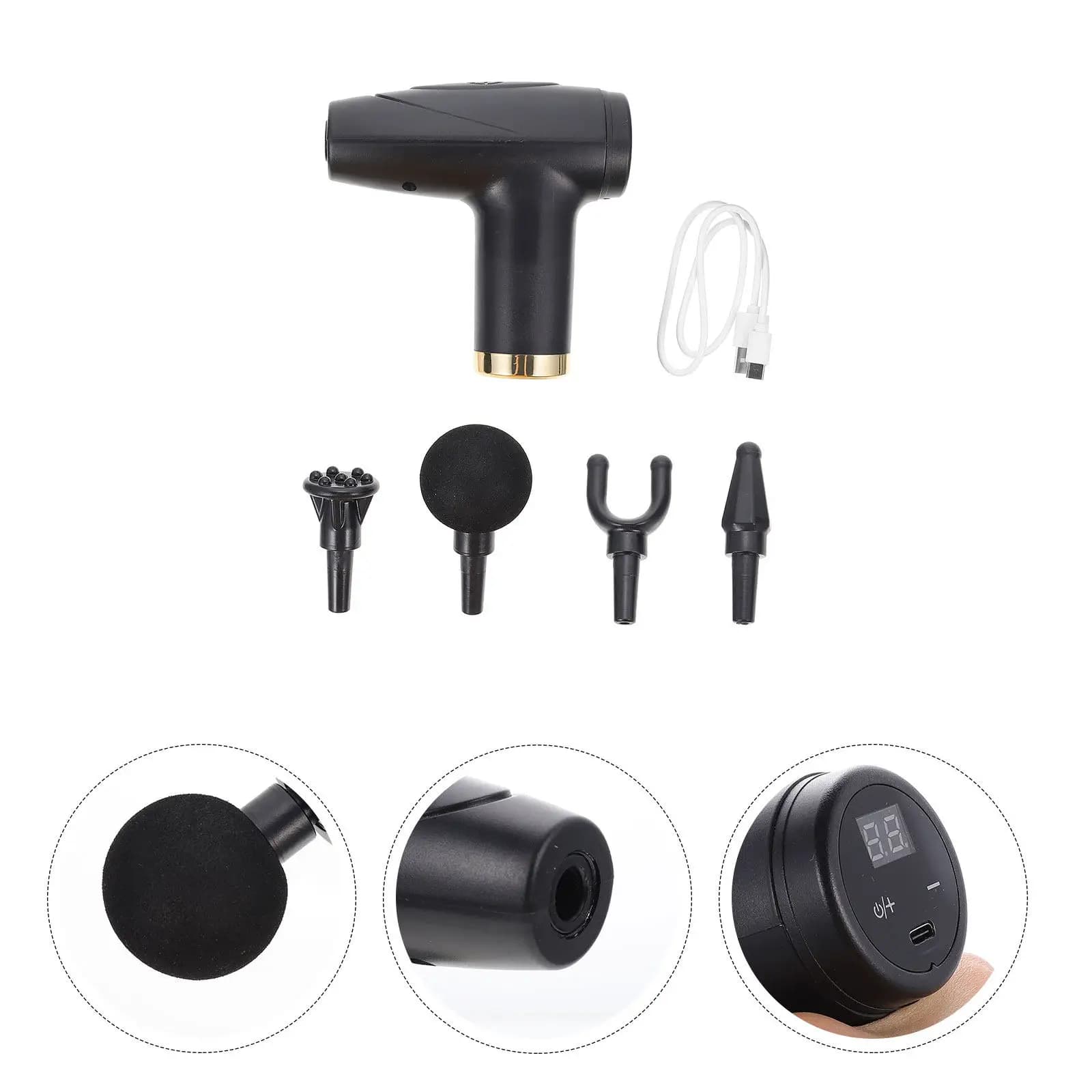 Set di 1 Massaggiatore a Percussione Elettrico Smart per il Recupero Muscolare Profondo, Sollievo per Schiena, Collo e Spalle, Portatile e Manuale