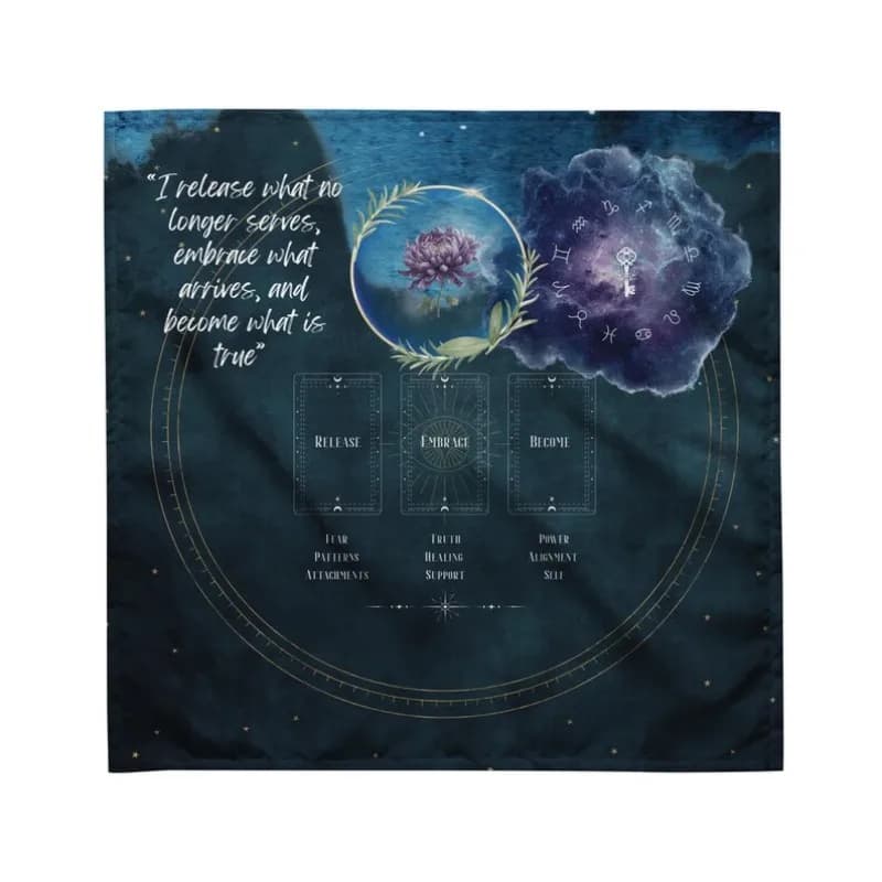Tappeto per Tarocchi a 3 Carte, Telo per Altare, Tappetino per Divinazione, Guarigione Spirituale, Stregoneria, Tovaglia per Rilascio, Accoglienza e Trasformazione