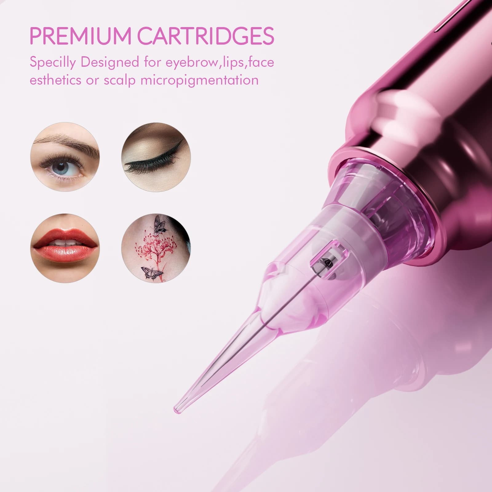 Tattoo Needles Biomaser Universal Makeup Cartridge RL 0.25/0.30 Durable and consistent 3RL long sharp tip for tattoo pen