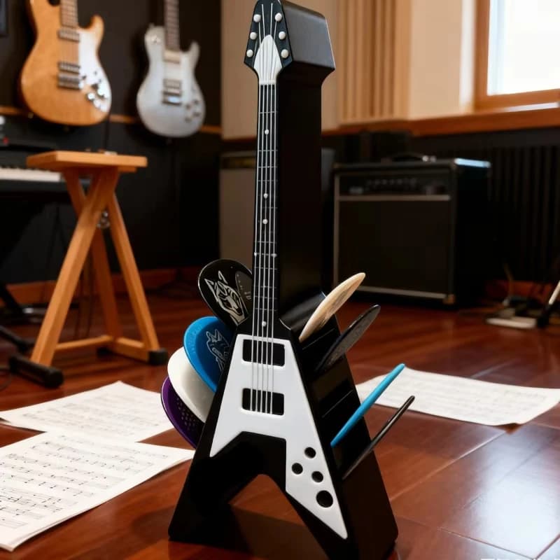Custodia per plettri per chitarra stampata in 3D, custodia per esposizione, custodia per plettri per chitarra, decorazione da tavolo portatile, scatola per la casa