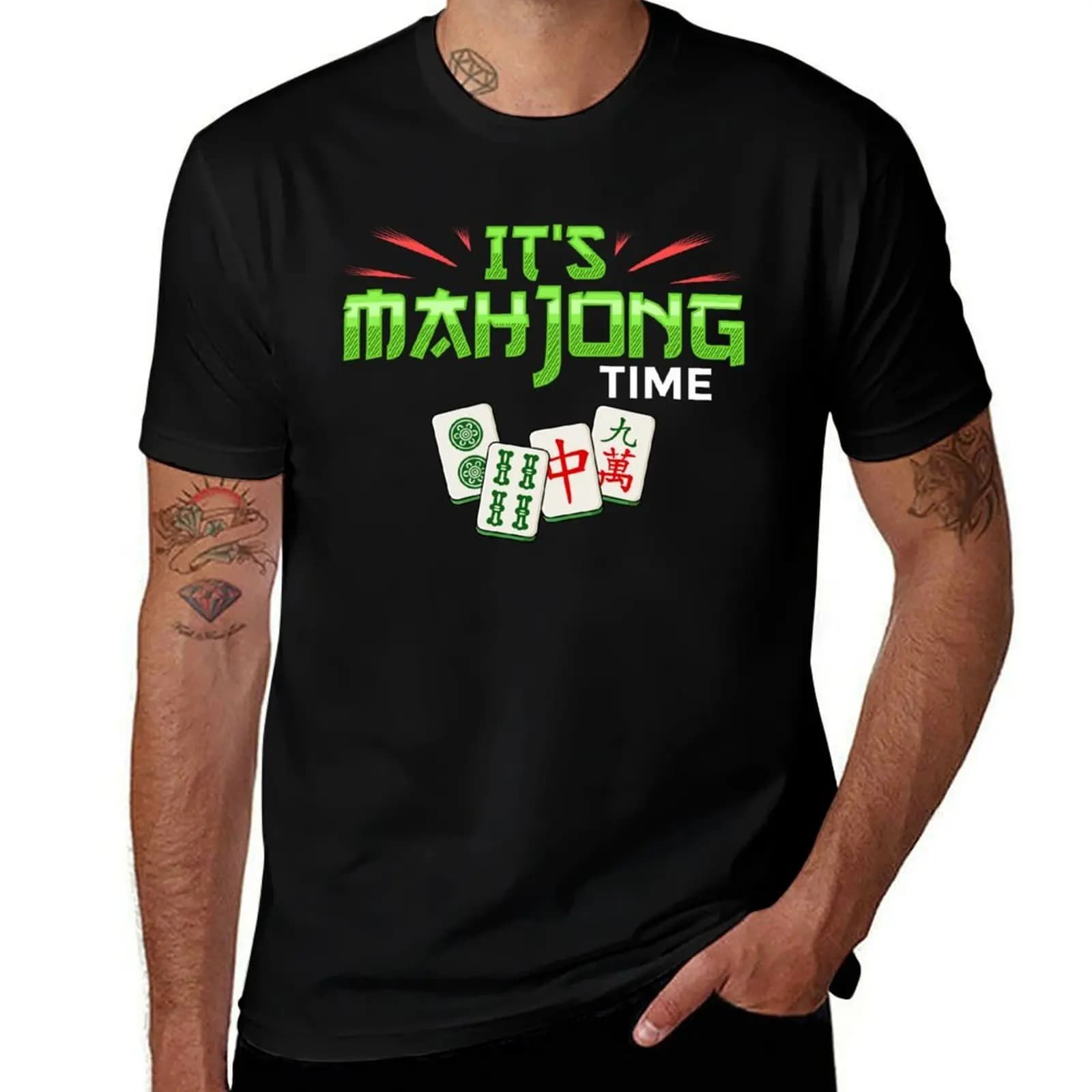 Mahjong Game Mah Jongg Online Player Tile T-Shirt Top casual a maniche corte in stile urbano