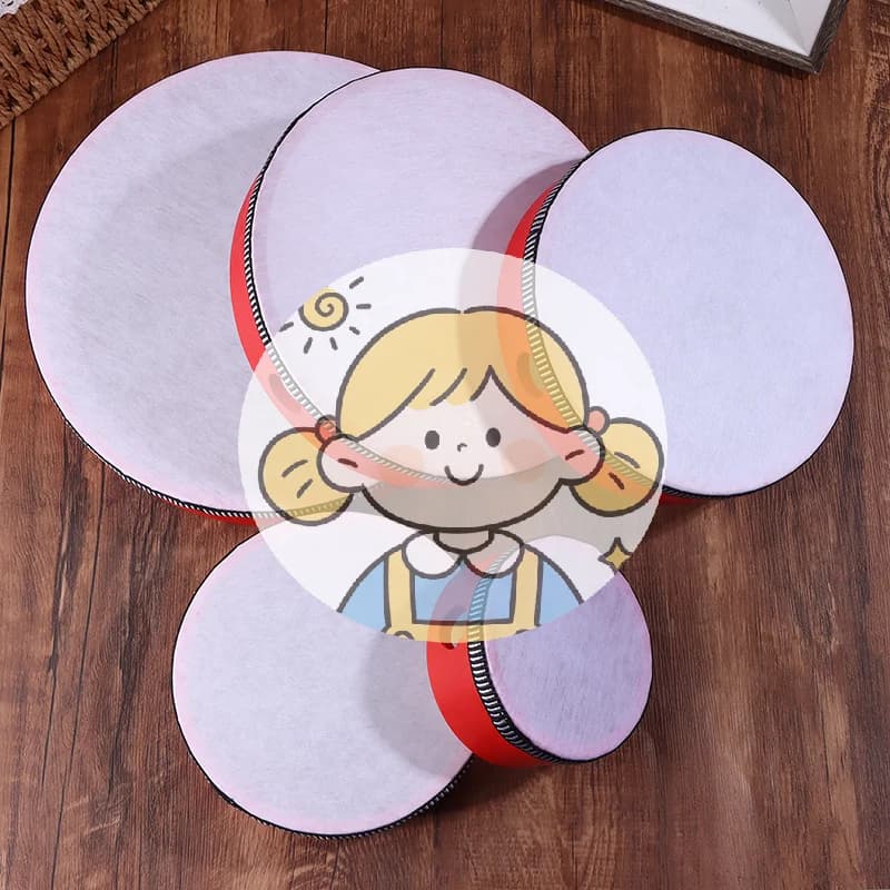 [LA].1Pc Tamburo a mano in legno per bambini, strumento musicale a percussione rosso, tamburo a percussione portatile, giocattolo educativo per la musica a percussione