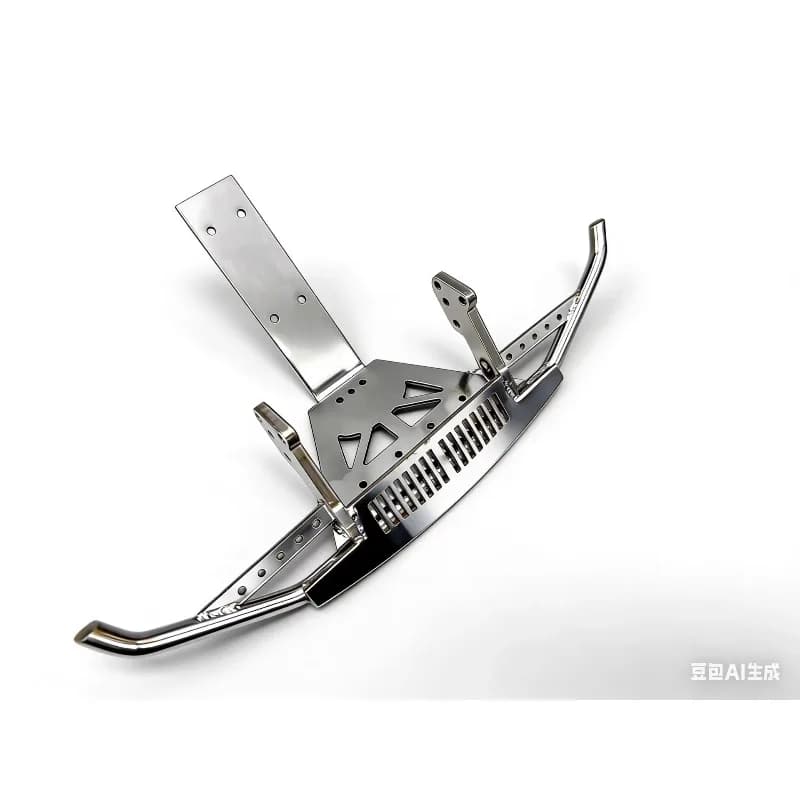 1/8 KM RAM 1500 RC Crawler Heavy Duty Full Metal Front Bumper, Stainless Steel Upgrade Part for Competition Rock Crawling
