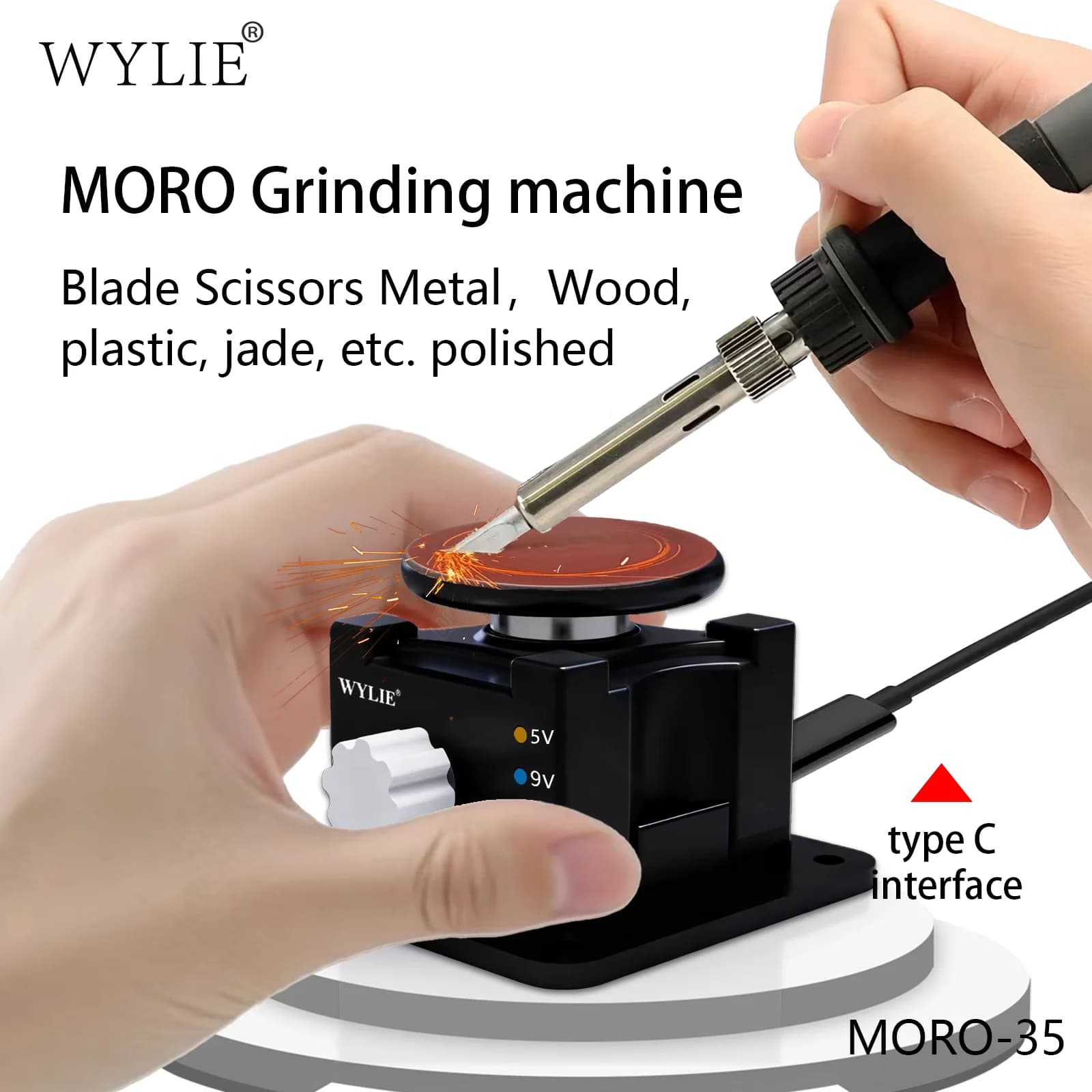Rettificatrice a lama WYLIE MINI MORO-35 per forbici a lama Utensili da taglio lucidati in metallo/legno/plastica/giada