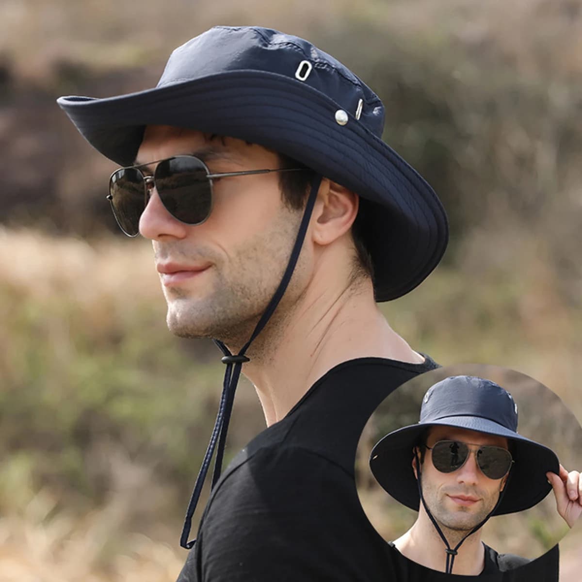 Waterproof Fisherman Hat for Men Women Outdoor Summer Sun Anti-UV Protection Breathable Mesh Camping Hiking Mountaineering Caps
