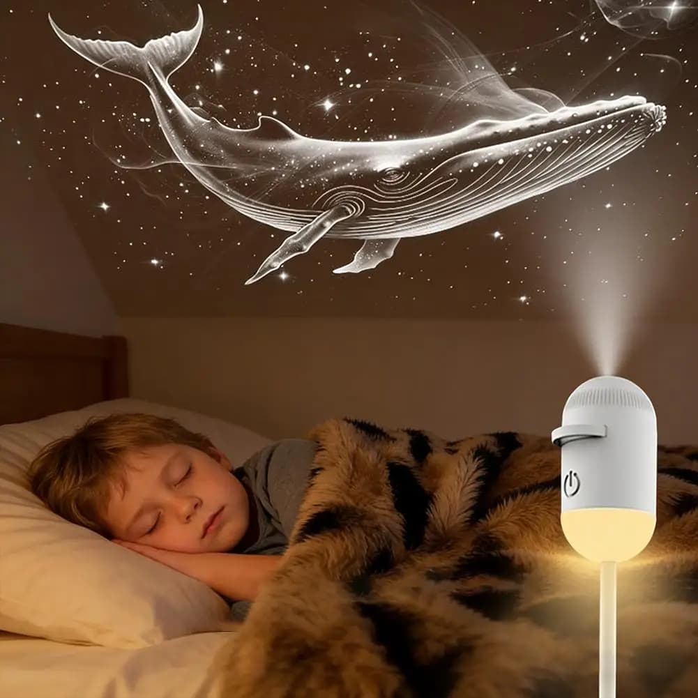 Lampada da Parete con Proiezione LED Effetto Tramonto, Senza Fili, Ricaricabile, Luce Notturna Ambientale, Illuminazione Decorativa per Interni