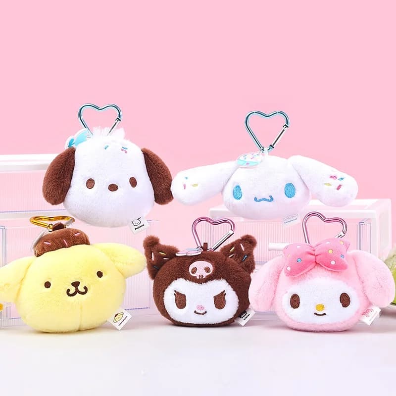 10cm Genuin Sanrio My Melody Kuromi Cinnamoroll Kt Cat Plush Toy Anime Stuffed Animals Keychains Small Pendant Backpack Hangings