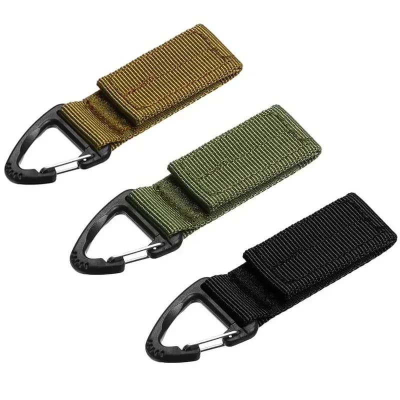 Clip per Cintura Tattica Molle da Esterno, Portachiavi, Moschettone per Zaino, Gancio per Bottiglia d'Acqua, Anello Portachiavi