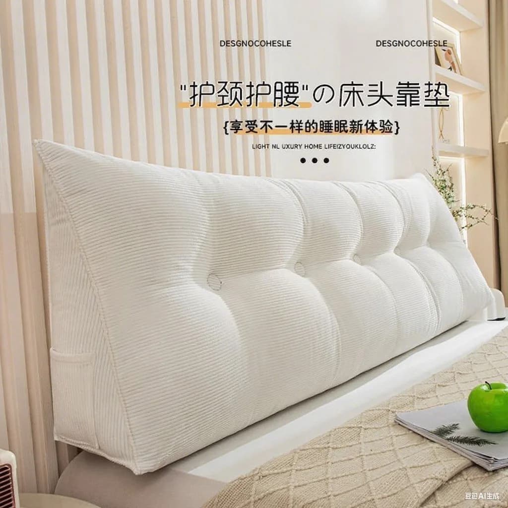 New bedside cushion pillow soft bag bedroom bed waist pillow tatami triangle sofa large backrest removable and washable
