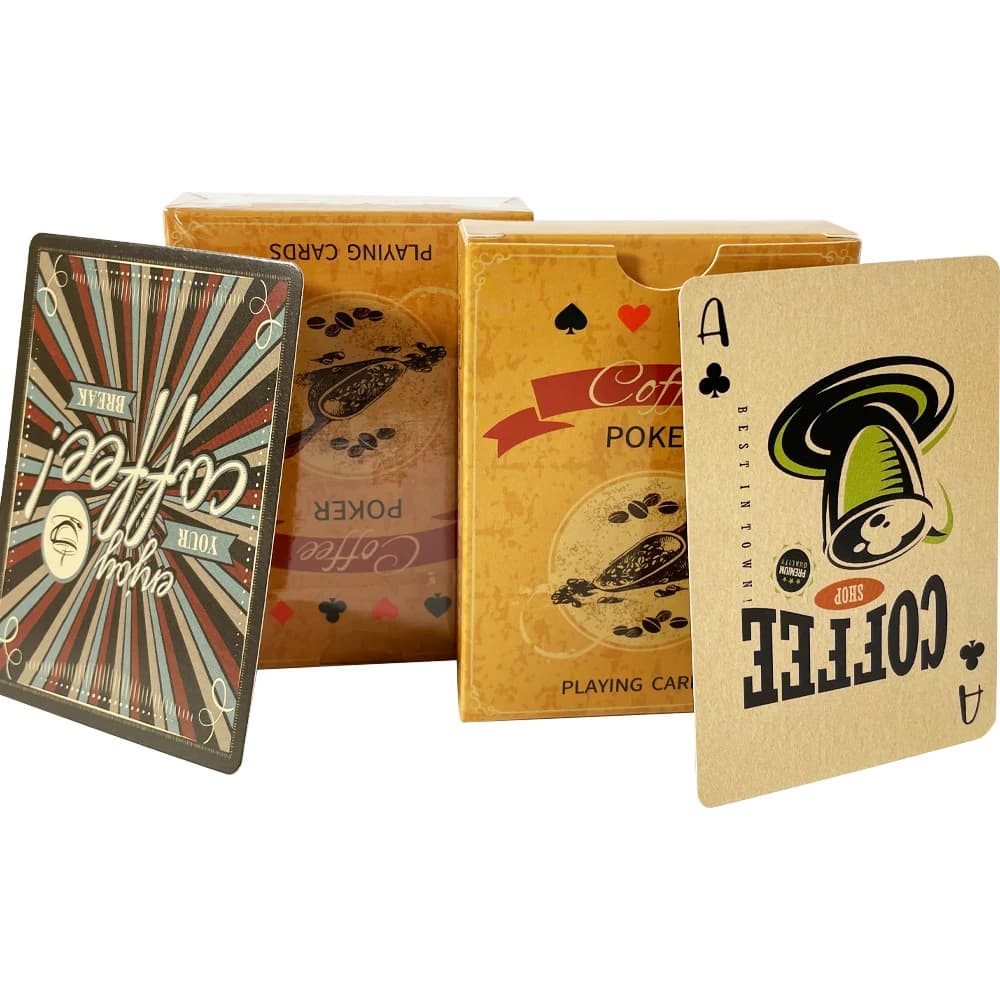 1 set di carte da gioco vintage in chicchi di caffè Stampa di carte da gioco da tavolo Carte da poker interessanti carte da gioco da poker per l'intrattenimento
