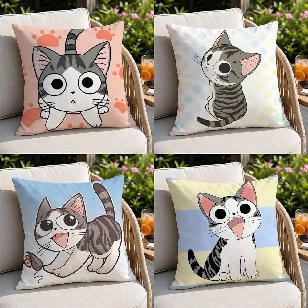 Anime Chi's Sweet Home Cushion Cover Soft Square Throw Pillow Covers Set for Sofa Bedroom Car Home Decoration