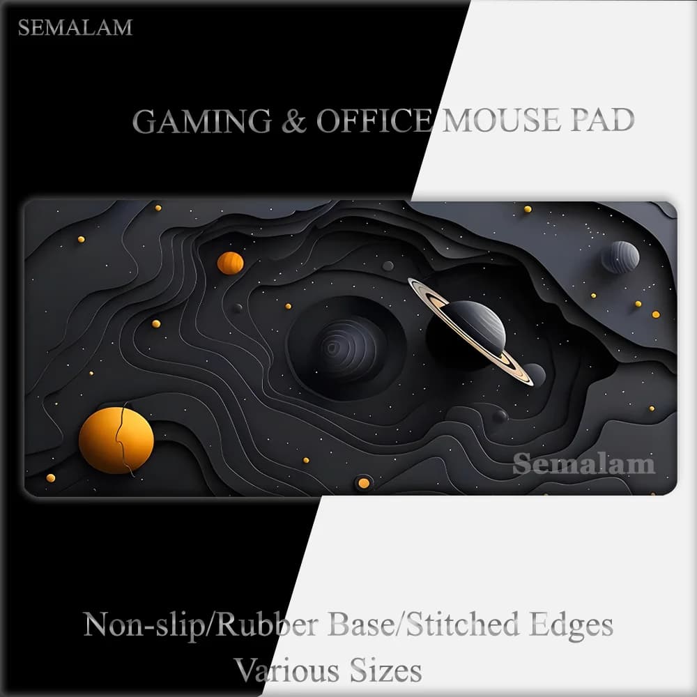 Tappetino per mouse da gioco Galaxy di grandi dimensioni con base in gomma antiscivolo, design con cuciture precise, lavabile e resistente, per computer e ufficio