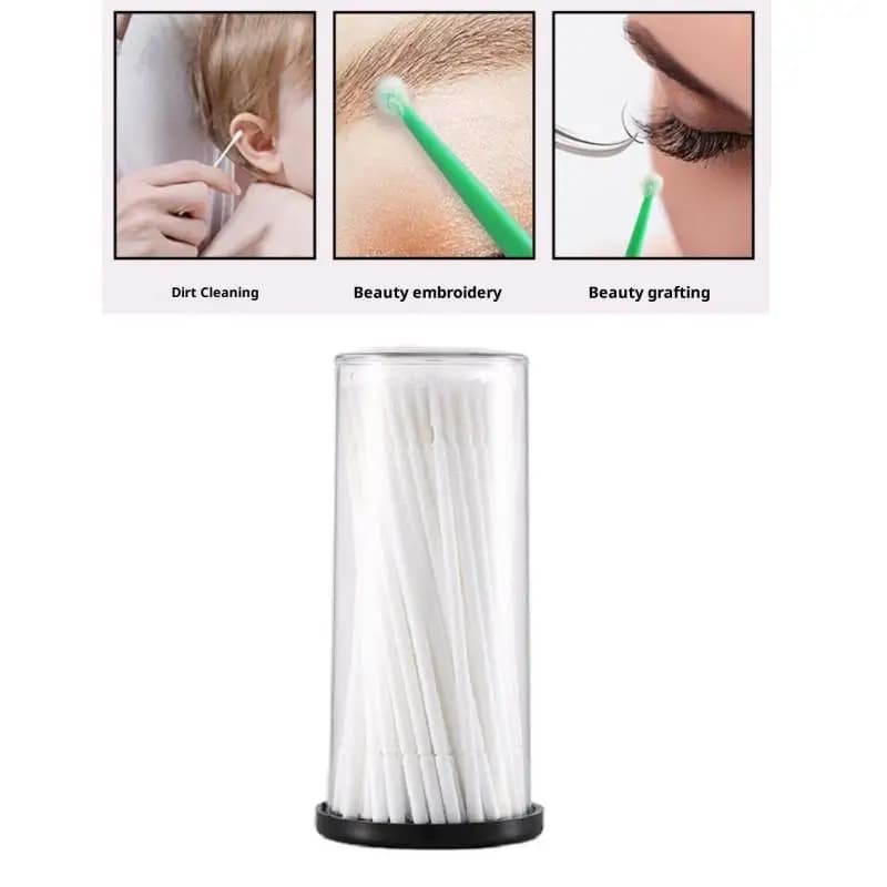 Microswab usa e getta per applicatore micro spazzole da 100 pezzi per strumenti per la rimozione dell'estensione delle ciglia, mini spazzole per tampone di cotone per il trucco