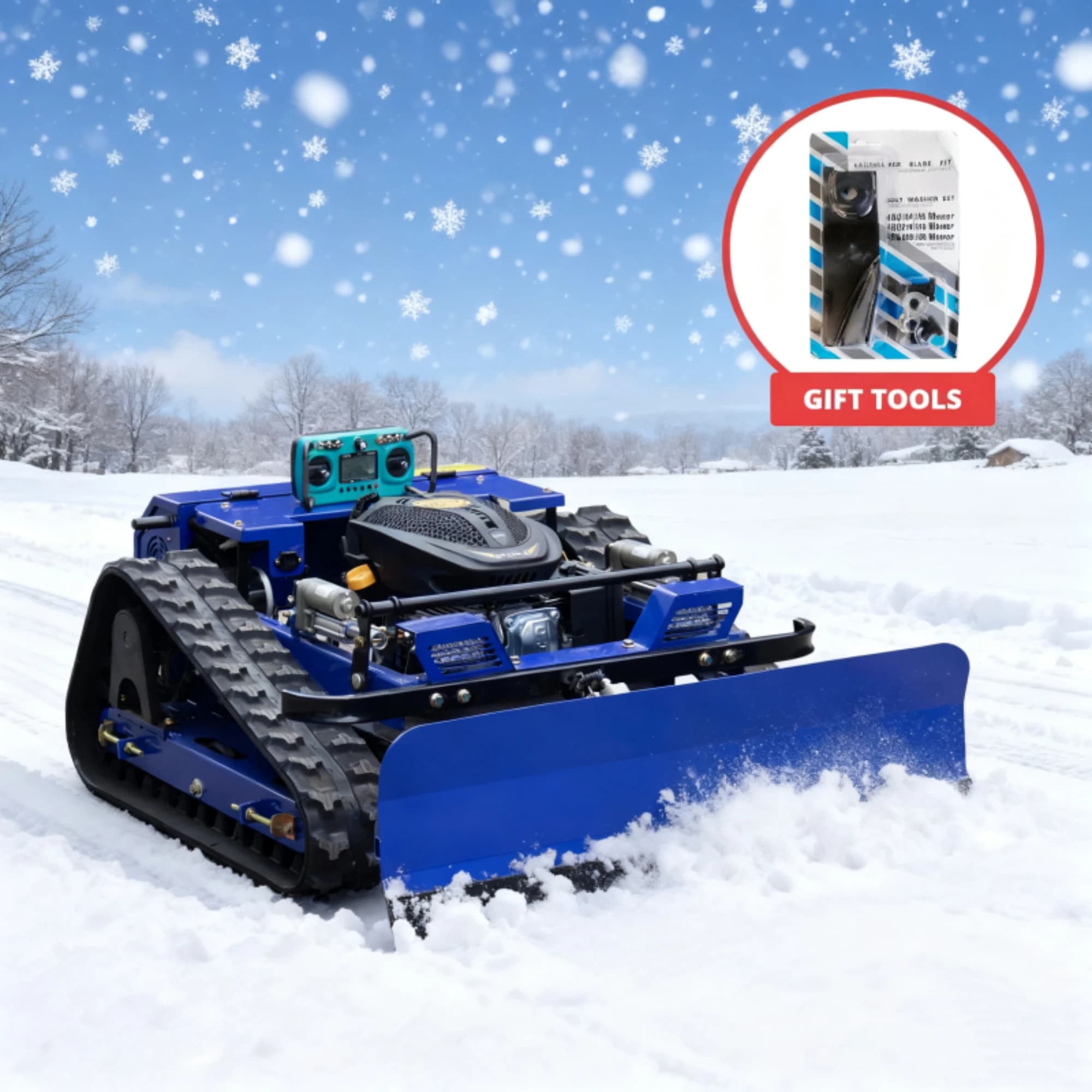 Tosaerba RC, tagliaerba ricaricabile con telecomando intelligente con pala da neve, sicuro e durevole, perfetto per il giardino domestico