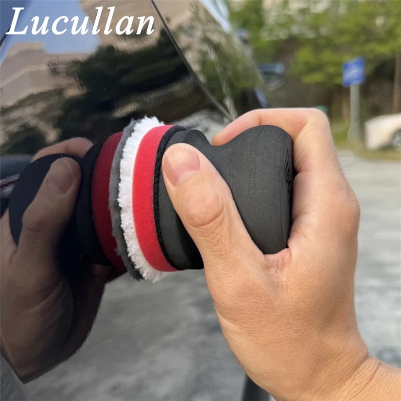Lucullan Handi Puck Kit Applicatore manuale con impugnatura ergonomica con 4 diversi tamponi per lucidatura, pulizia e finitura