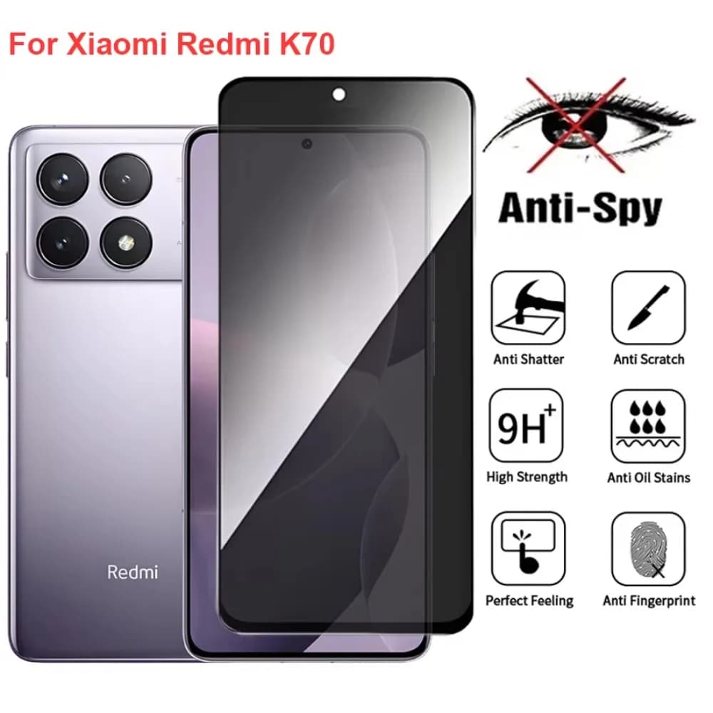 Per Xiaomi Redmi K70 Anti Spy Privacy Proteggi schermo in vetro temperato compatibile per RedmiK70 Pellicola per schermo a copertura totale