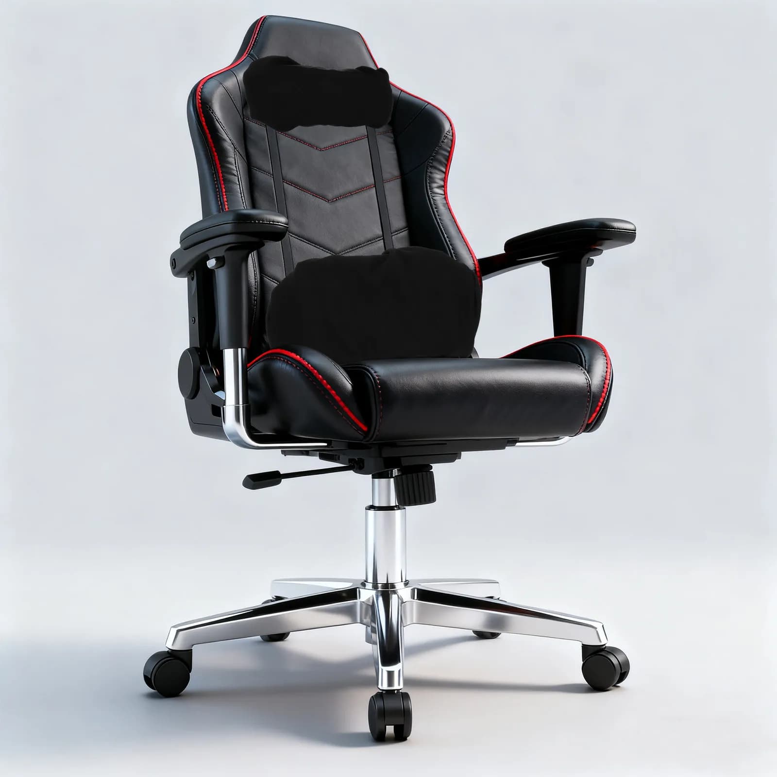 2 Pezzi Coprisedia da Gaming con Cuscino per il Collo e Supporto Lombare Nero Ergonomico, Protezione per Schienale e Cuscino per Sedia da Ufficio/Computer