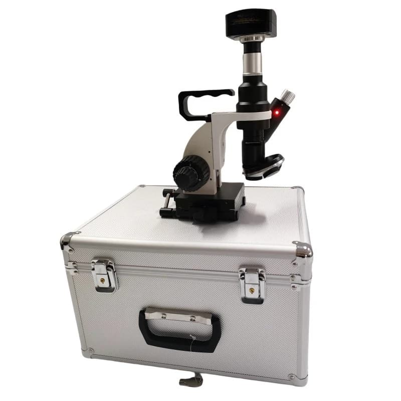 Microscopio metallografico da campo portatile 400X 40X100X Analisi dei materiali superfici metallici Sedile di aspirazione magnetica