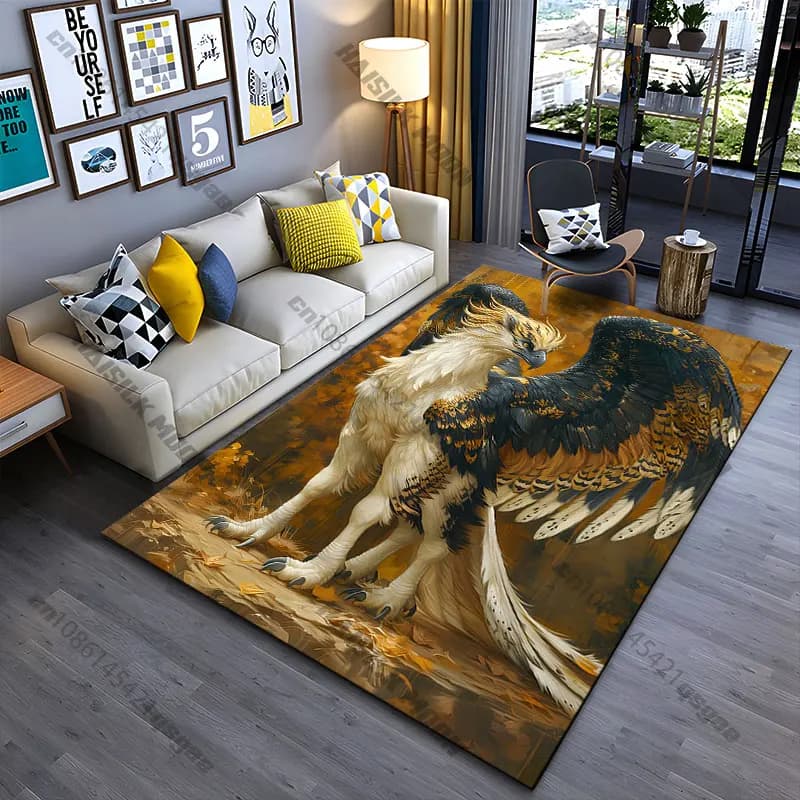 Tappeto decorativo con creatura ibrida maestosa, tappeto da yoga, tappeto per soggiorno, tappeto per bambini, tappetino per gattonare, zerbino, tappeto per area gioco