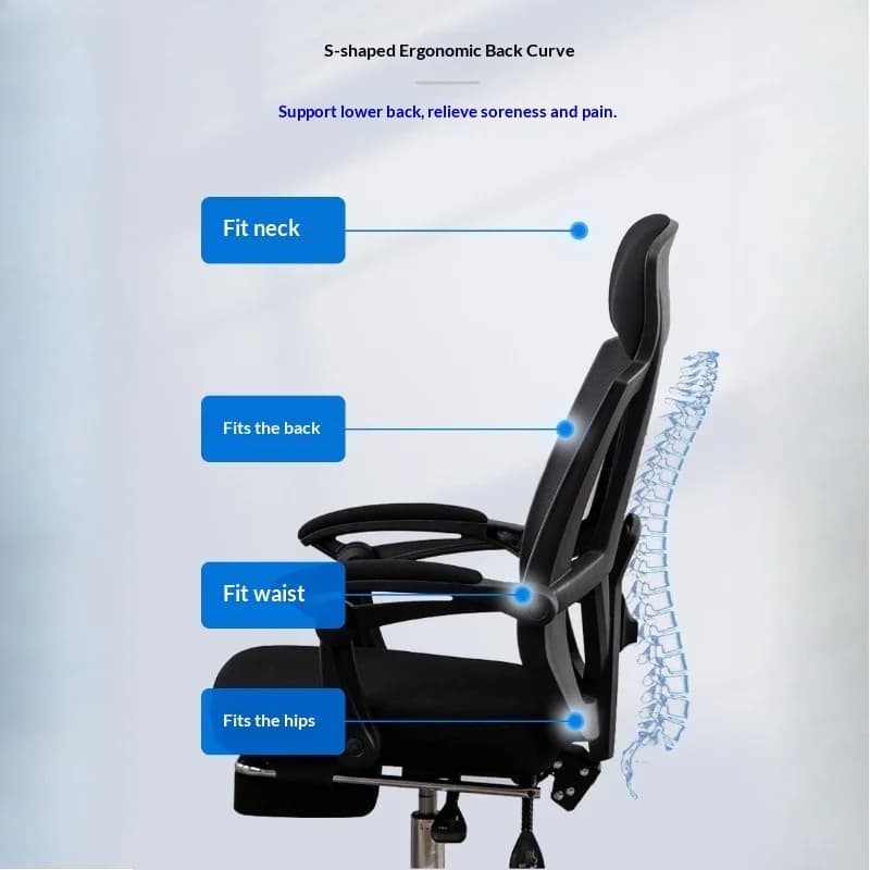 Poltrona da Ufficio Ergonomica, Sedia da Gaming per Adulti, Sedia per Sala PC, Sedia da Scrivania per Gamer, Chaise Longue Relax