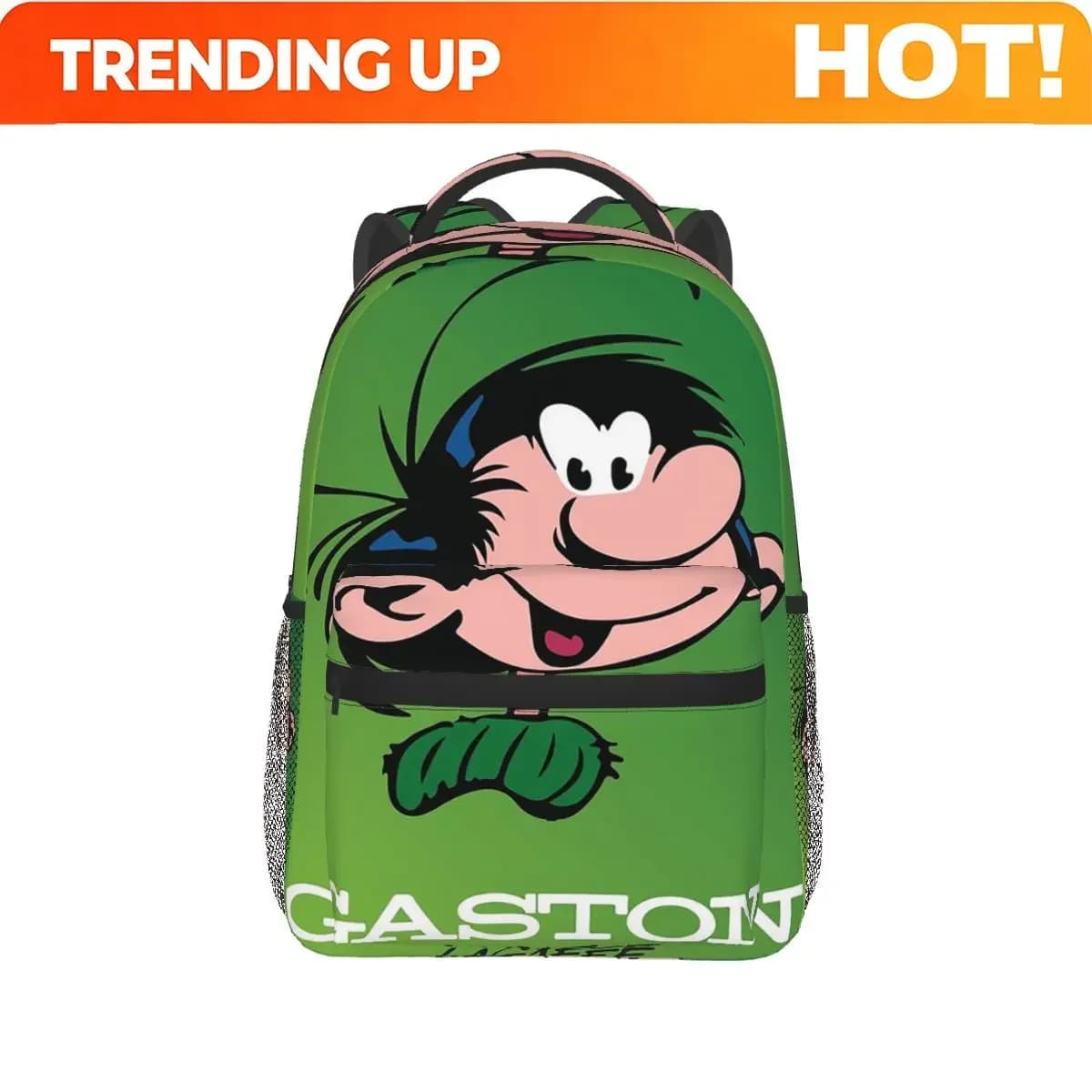 Custom Bag Gaston Lagaffe Big Ben Head Backpack Hot Sale Daypack Large Capacity Children BookBag School Bag Shoulder Bags For Me