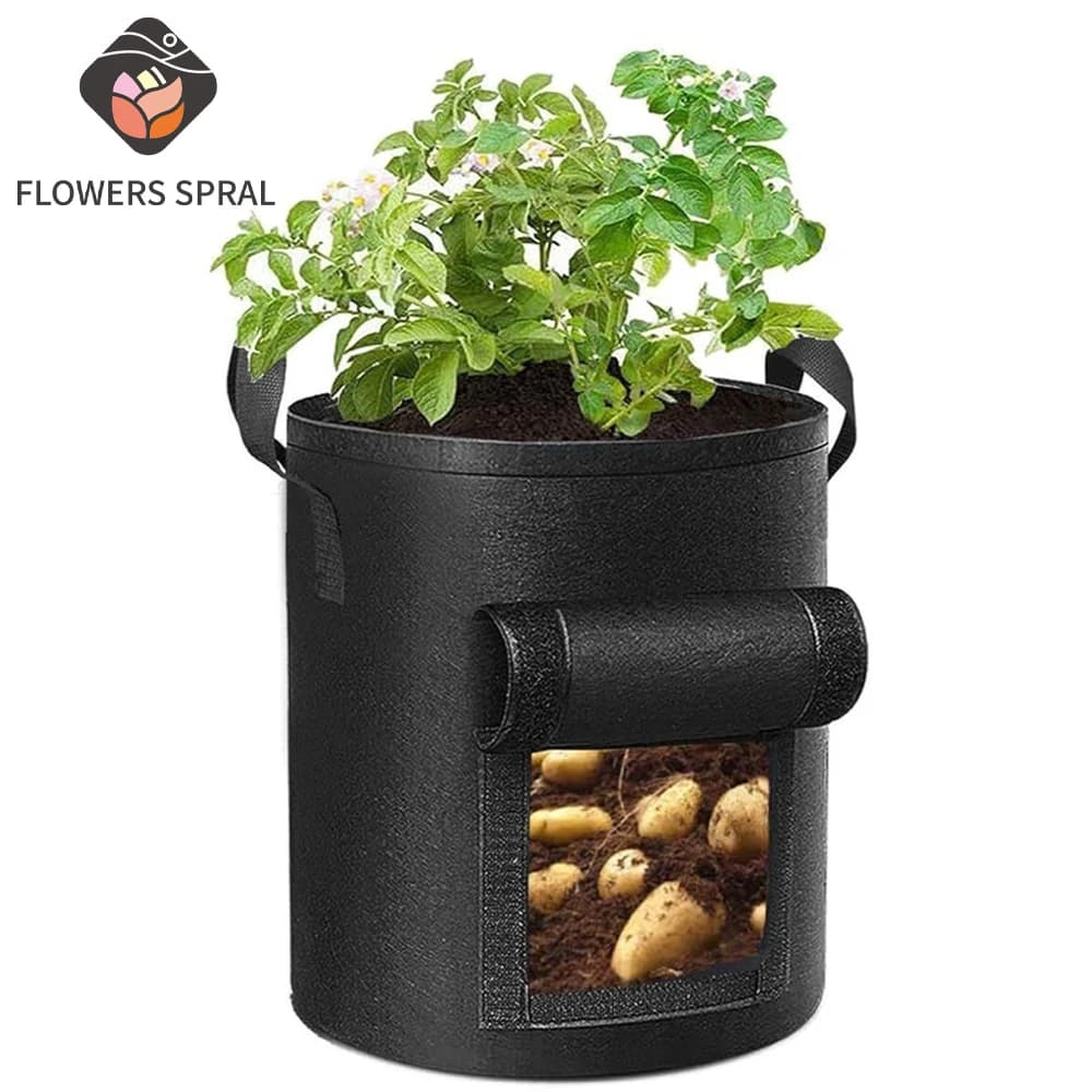 5/710 Gallon Grow Bags Fabric Felt Planter Flower Planting Pots Garden Vegetable Tomato Potato Plant Pot Container Pouch