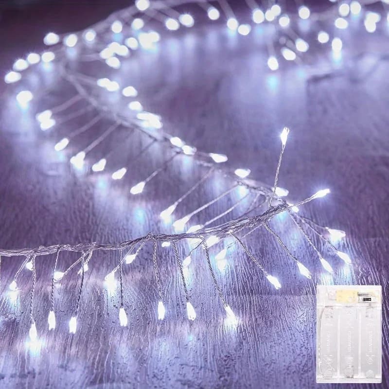 Lucine a batteria da 10 piedi, luci a corda petardo da 100 LED Luci lucciole stellate in filo d'argento impermeabili