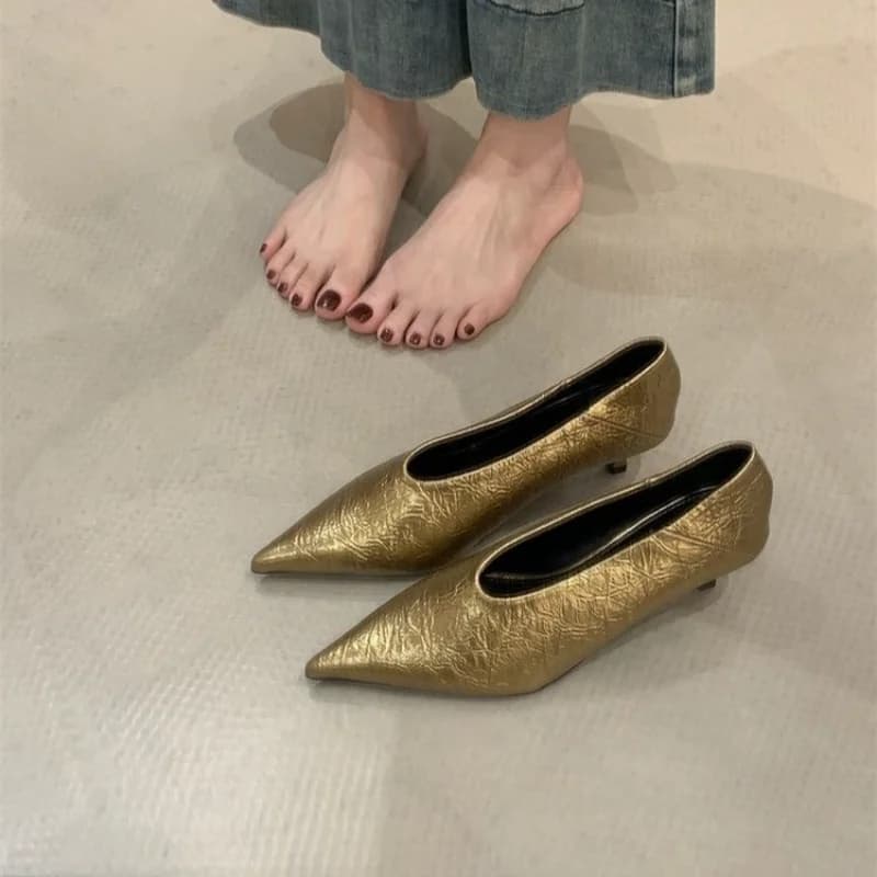 Scarpe da Donna Eleganti con Tacco Sottile e Punta Affusolata, Modello 2026, per Ufficio e Feste, Primavera-Autunno, Misure 34-41