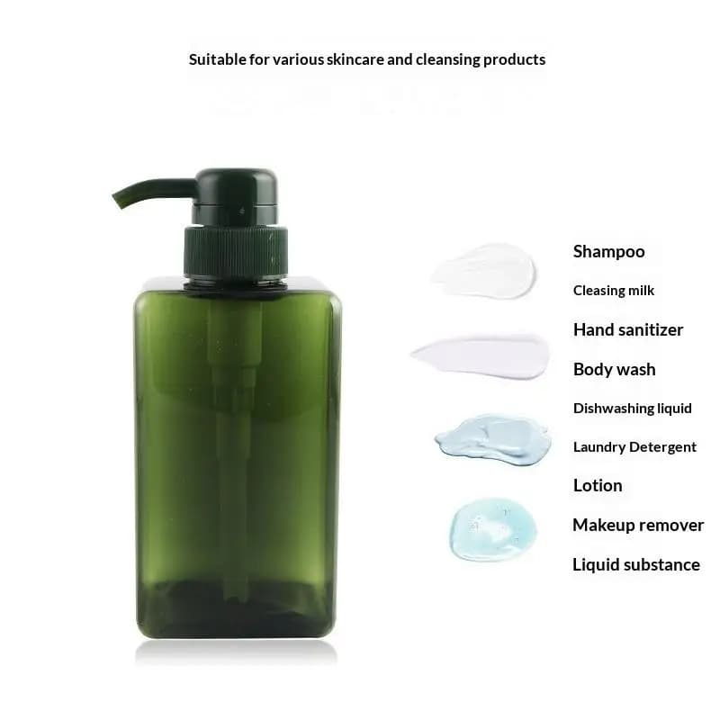 100-650ml Square Bathroom Soap Dispensers Refillable Shampoo Shower Gel Holder Portable Travel Dispenser Empty Bath Pump Bottle