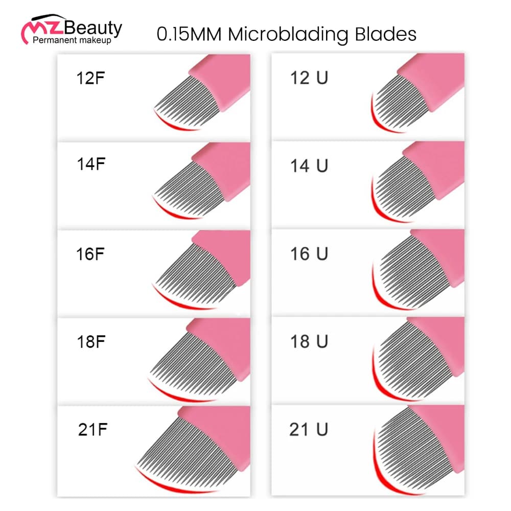 Aghi per microblading da 0,15 mm Nano lame Laminas Tebori Aghi per tatuaggio a forma di U Tebori Lame per penna Trucco permanente Penna per sopracciglia USO