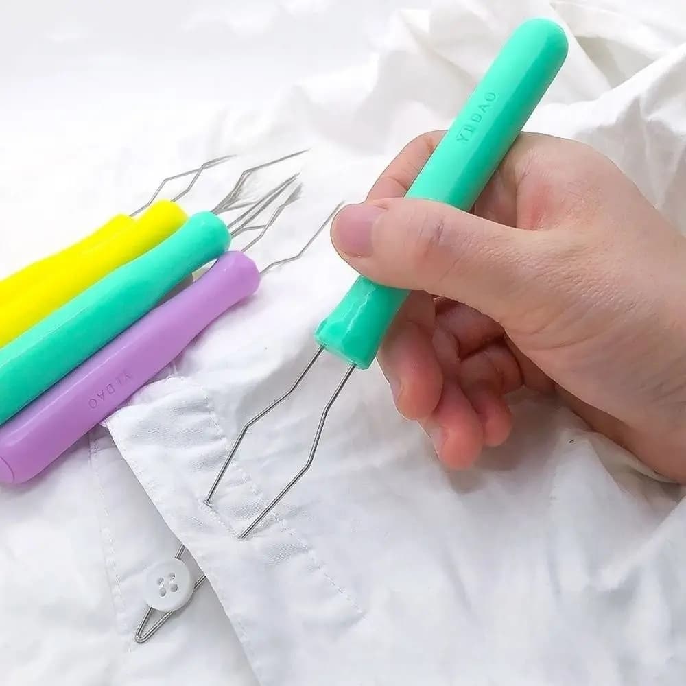 Infilatore Automatico per Aghi con Manico in Plastica, Accessorio per Cucito Fai-da-Te, Strumento Rapido per Infilare Bottoni, Utilizzo con Una Sola Mano
