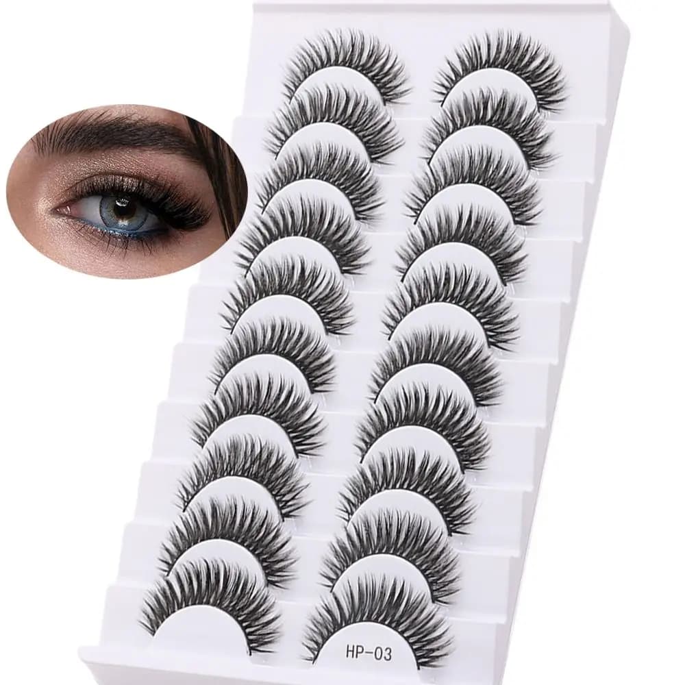 Ciglia Finte a Striscia Intera, Drammatiche e Naturali, Lunghe 3D in Finto Visone, Cruelty-free, Fatte a Mano, Strumenti per Trucco Occhi, Extension Ciglia