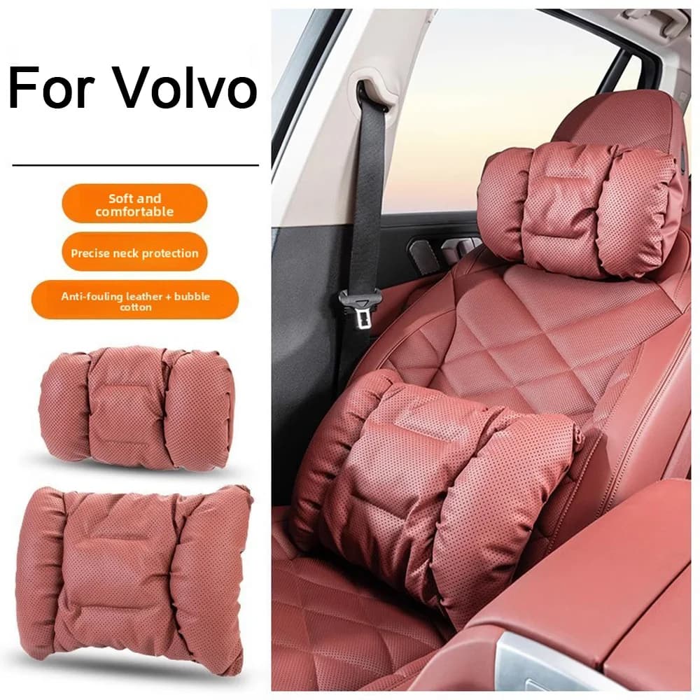 Cuscino poggiatesta traspirante in pelle PU per auto, supporto per sedile, cuscino per il collo per Volvo XC60 XC90 S90 V90CC S60 V60CC V40 S80 XC40 V50