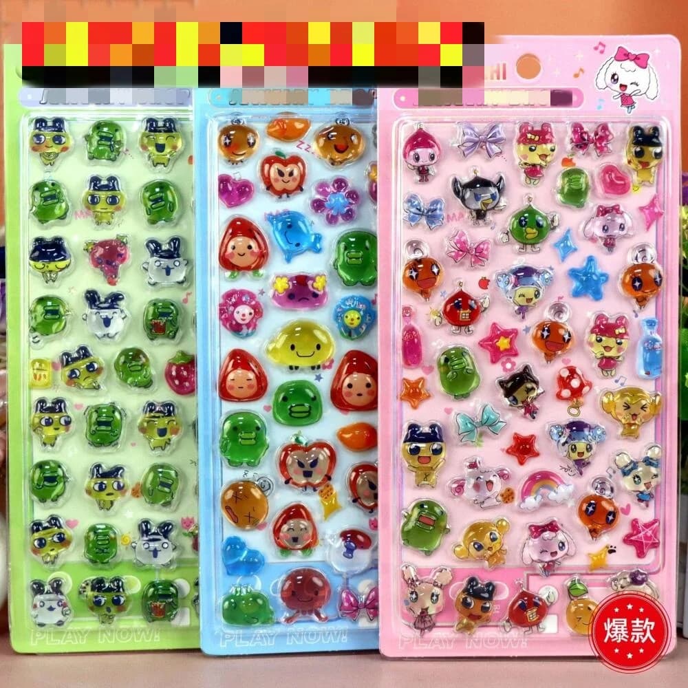 Tamagotchi Boku Atashi Watashi Tridimensional Relief Stickers, Decorative Chancellery Box, Fa-da-Te Camera Decoration, Quaderno, Gift for Friends