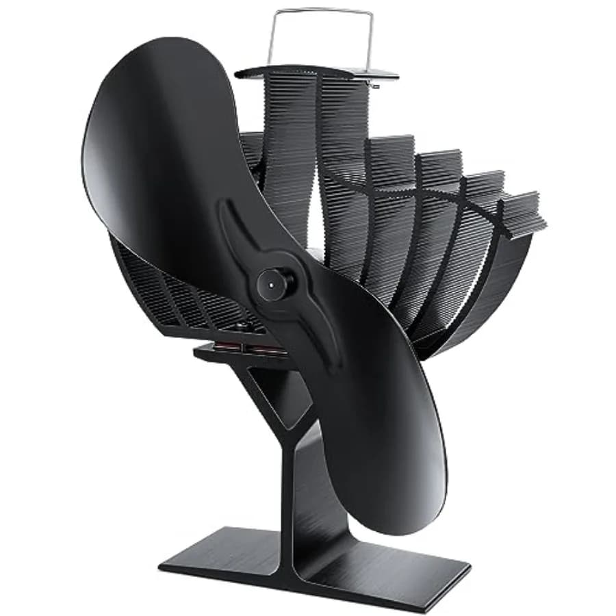 Ventilatore per Stufa a Legna Potenziato ad Alto Flusso d'Aria, Ventilatore per Stufa a Calore Naturale Non Elettrico, Accessori per Stufe, per Legna/Gas