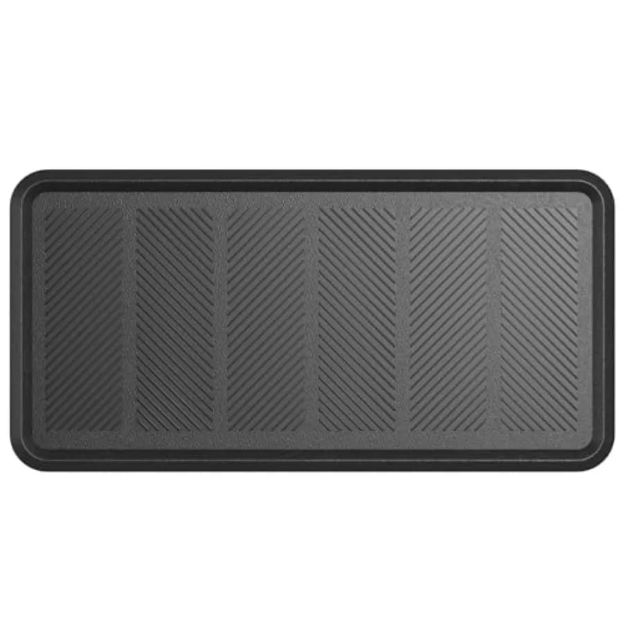 Heavy Duty Rubber Floor Mat Non-Slip, Waterproof, Easy to Clean Boot Tray Utility Mat for Shoes, Boots, Entryway, or Pet Feedin