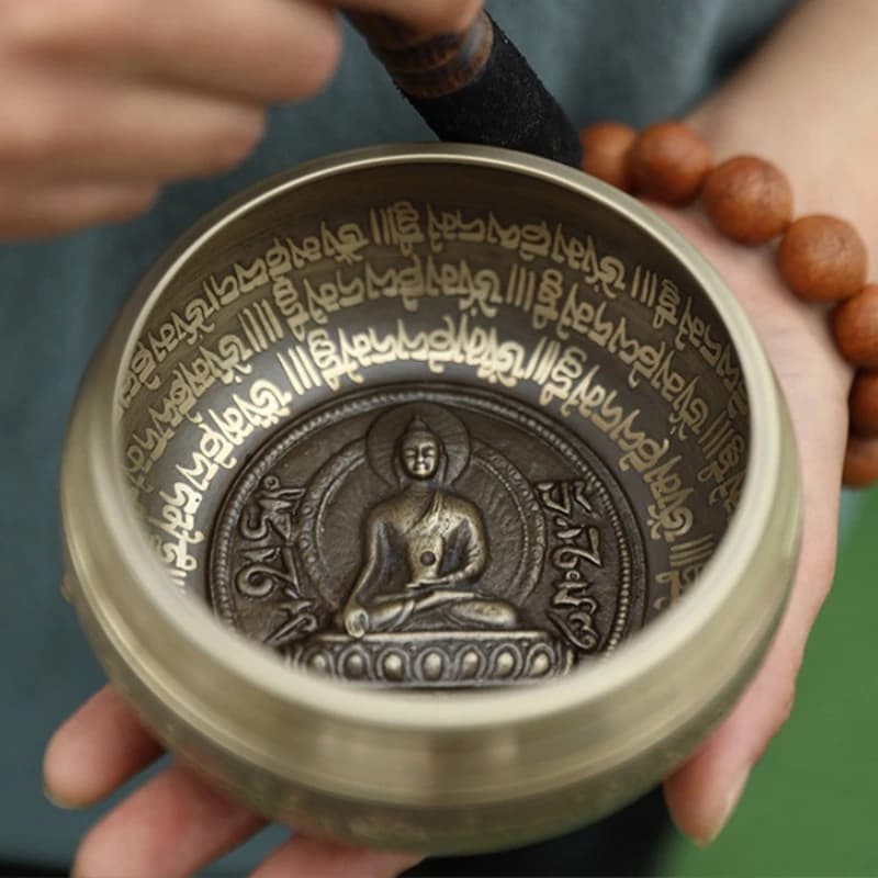Copper Singing Bowl Handheld Meditation Bowls Small Tibetan Buddhist Singing Bowl Portable Therapy Bowls Percussion Instrument