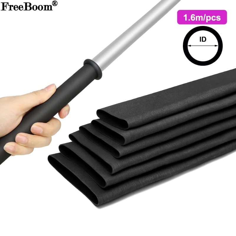 Tubo termoretraibile antiscivolo da 1,6 m/pezzo 18/20/22/25/28/30/35/40mm Custodia avvolgente impermeabile antiscivolo solida nera per canna da pesca