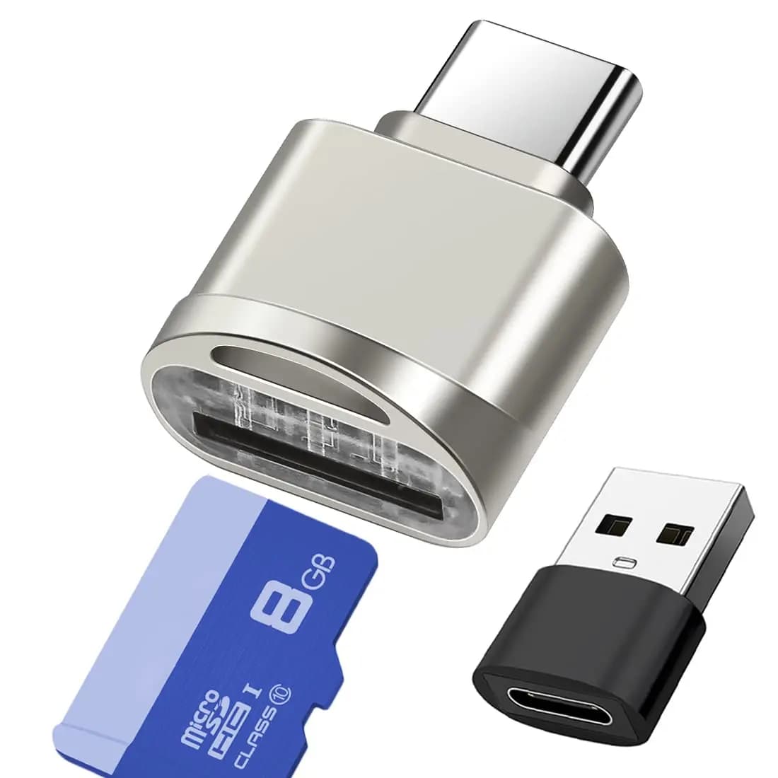 Lettore di schede Micro SD, lettore di schede da USB C a SD, lettore di schede di memoria TF Adattatore OTG Lettore di schede USB 3.0 per Samsung Huawei MacBook