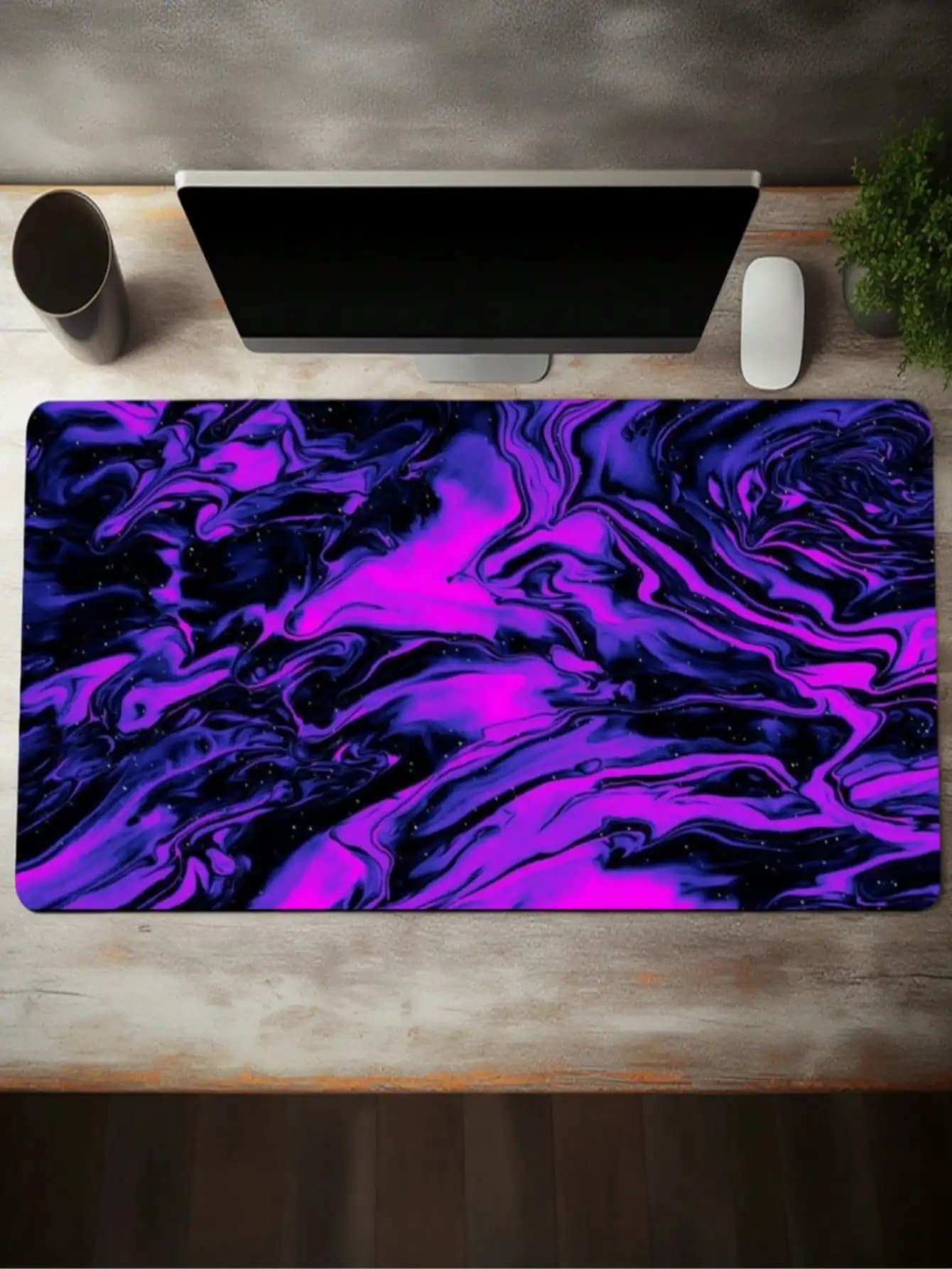 Smooth Artistic Design Extended Mouse Pad With Non-Slip Rubber Base- Large Gaming And Office Keyboard Pad, Durable And Waterproof, Ideal Gift For PC Users- Rectangular