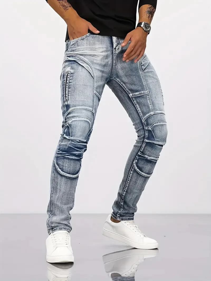 Fashionable Jeans Design Men's Denim Pants Small Straight Leg New Slim fit Long Pants with High Quality Small Street Classic Hole