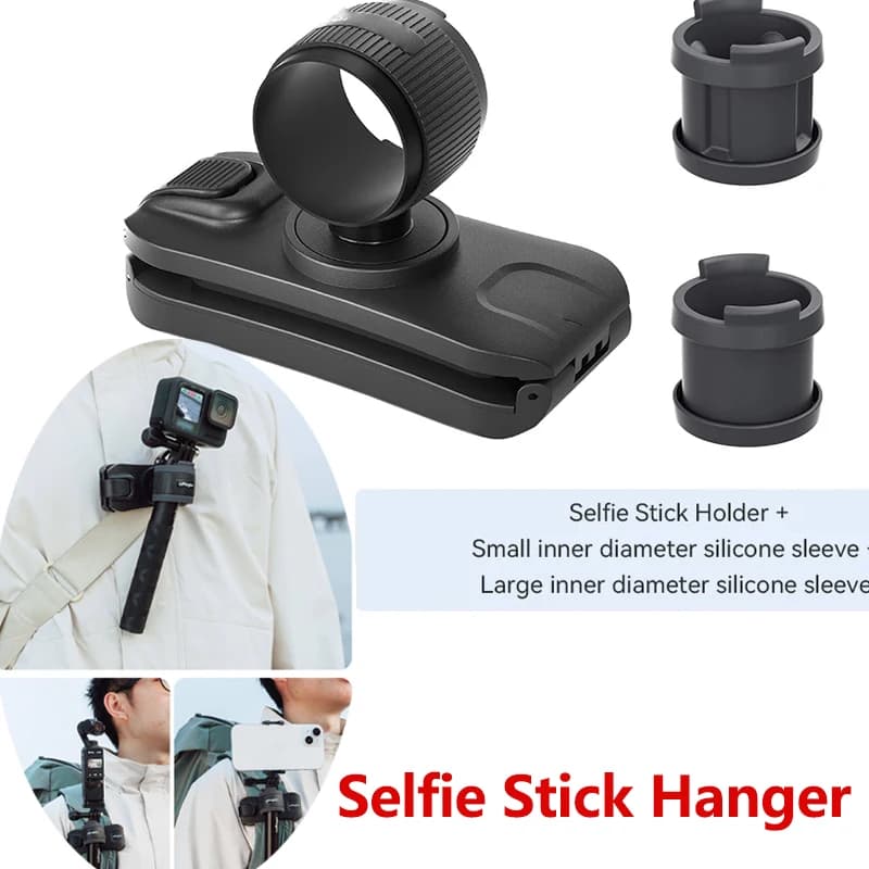 Support for selfie stick for action camera, belt clip for backpack, quick release support for waist, accessory.