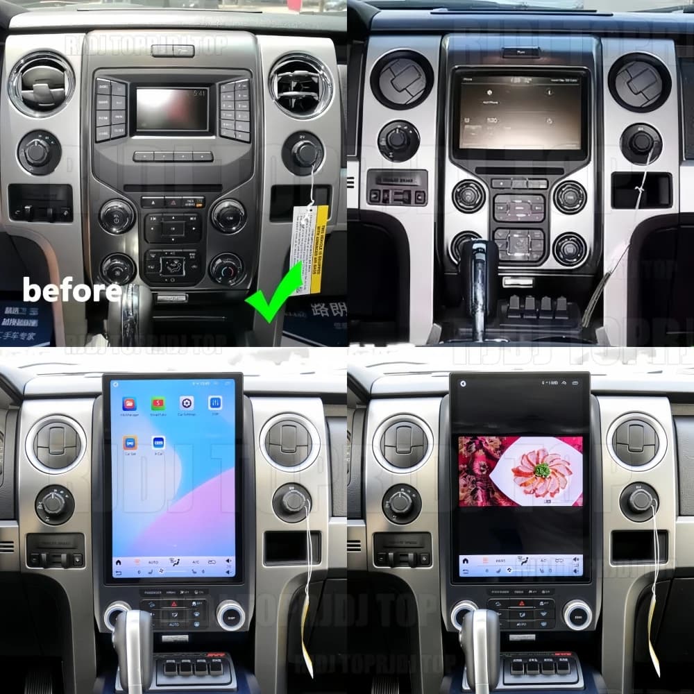 Schermo Touch Screen Android Auto da 14 Pollici per Ford F150 2013 2014, CarPlay, GPS, Navigazione, Lettore Multimediale, Radio Stereo
