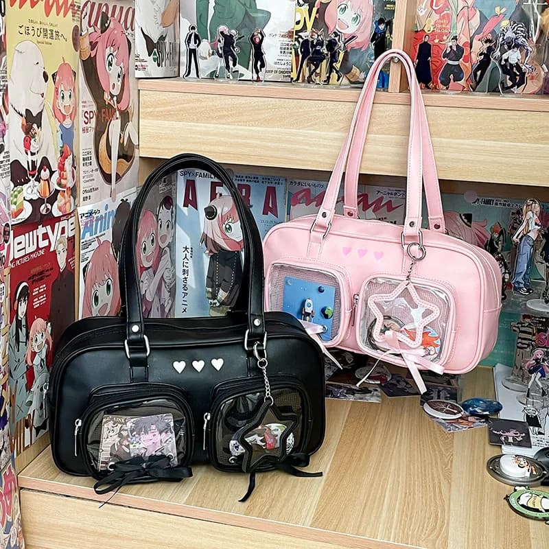 Borsa a tracolla in PU per uniforme JK, stile Lolita giapponese, per feste a tema e mostre di fumetti